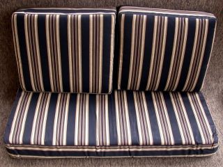Outdoor Patio Deep Seat Cushion Set ~ Melinda Midnight Str 20.5 x 46.5 