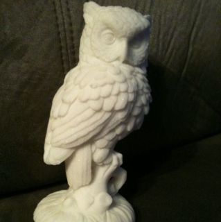 Marble Carved Owl Figurine, Made In Italy By A. Santine Classic 