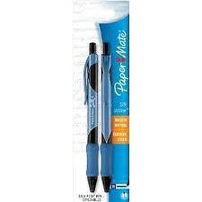 PaperMate Silk Writer Retractable Ballpoint Pens, Blue Ink, 2 Ct (3 