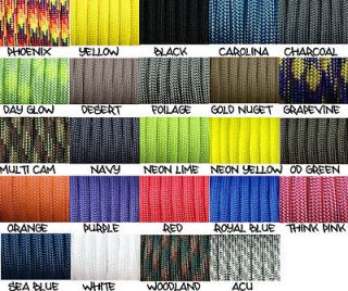 550 paracord parachute cord Mil Spec Type III 7 strand   10ft 20ft 