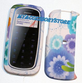 Pantech Impact P7000 Flowers Snap On Rubberized Protector Hard Phone 