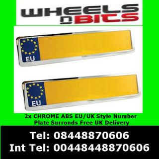 2X CHROME NUMBER PLATE HOLDER SURROUNDS FOR TOYOTA CARINA STARLET 