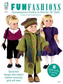 Knitting PATTERNS Book 18 Doll Clothes Coat Shawl Beret Shorts 