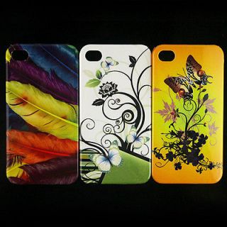 3pcs New Beauty Flower Back Cover Case Skin Housing for Iphone 4 4S 