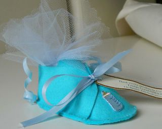 Aqua blue Personalised Handmade Baby Shower/Christe​ning Bootie 