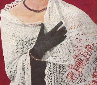 Vintage knitting pattern ladies pretty shetland spiderweb lace shawl 