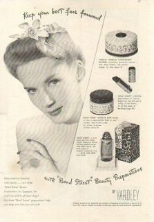 1942 Yardley Bond Street Perfume~Lipstick~Make Up~Powder Cosmetics 