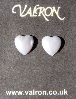 WHITE PEARL HEART EARRINGS   IDEAL WEDDING   CLIP ON; STUD; MAGNETIC 