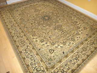 Gold Isfahan Persian Design Rug Oriental Carpet 5x8 Rug Beige Rug