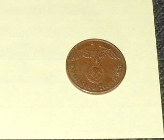   REICH PFENNIG 2 CENT GERMAN COIN   DEUTSCHES REICH 1938 2 CENT COIN