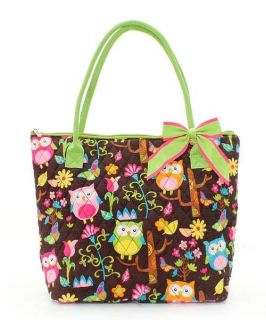   Styles Fashion Quilted WISE OWL Pattern Tote Bag Purse Choose One