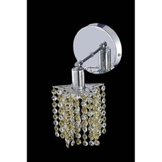 Mini 1 Light Pentagon / Star Wall Sconce in Chrome with Round Canopy
