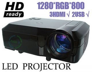 1080P Home theater LCD LED Projector HD DVD VGA 2*USB 3*HDMI Without 