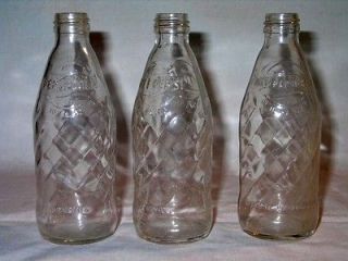   Vintage Diet & Pepsi Cola Soda Clear Glass 10 Oz. Bottles   7 Tall