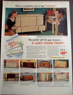 1952 Lane Cedar Chest perfect gift vintage ad