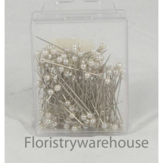 Pearl head pins Ivory cream florists corsage craft buttonhole 4cm Box 