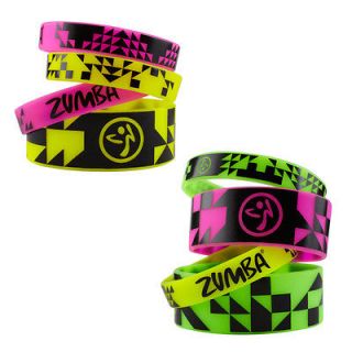 Authentic Zumba Party in Pink Rubber Bracelets with Bells