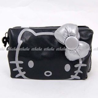   Evening Make up Cosmetic Bag Pouch Purse Pencil Case Black S7HT