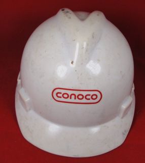   MSA CONOCO OIL Rig Hardhat Hard Hat V Gard Model ANSI Z89.1 1981 White