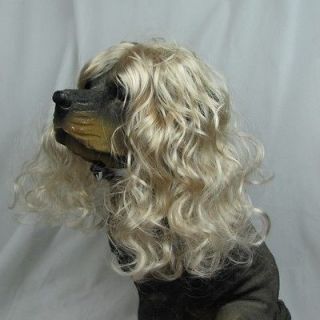   wavy Pet dog cat wig wigs small size lovely animal wigs supplier