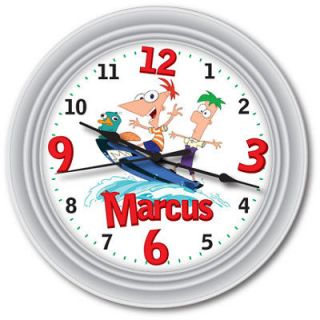 PERSONALIZED PHINEAS AND FERB WALL CLOCK   BEDROOM DECOR  GREAT GIRL 