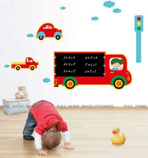 Children Learning Room Decor Transport Cars Chalkboard&Blackboard Wall 