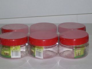 6pcs x 50ml Clear Plastic Pet Food/Multi Purpose Jars