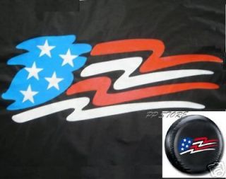 SPARE TIRE COVER 9   12 rim with American Flag only fits Trailer 