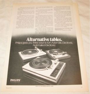 Philips GA 209 212 427 Stereo Turntable PRINT AD 1975