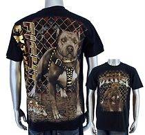 Pit Bull t shirts for men. New , Black with Gold HD from M 2X Rude 