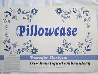TRI CHEM EMBROIDERY PILLOWCASE HOT IRON TRANSFERS 14 PAGES Southern 