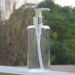 3x 300ml PET Plastic Soap Gel Bottle Silver Dispenser Pump