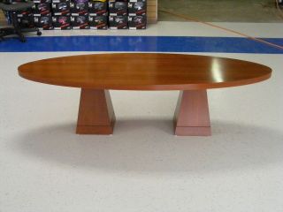 Surfboard Cocktail Table Ribbon Mahagni With 2 Bases   High Quality 
