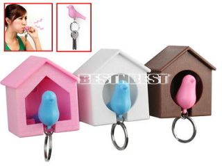   Sparrow House Key Chain Ring Chain Wall Hook Holders Plastic Whistle