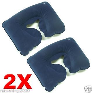 LOT OF 2 NEW COMFORTABLE INFLATABLE TRAVEL PILLOW NECK REST U SHAPE 