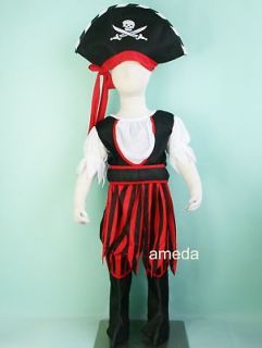 HALLOWEEN GIRLS PIRATE DRESS UP COSTUME 5PC BIRTHDAY PARTY XMAS OUTFIT 
