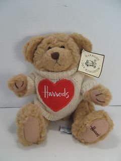Harrods Knightsbridge Teddy Bear Toy Kingdom Heart Sweater Jointed Tag 