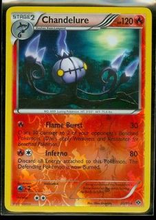 Pokemon Black White NEXT DESTINIES * 1 x 20/99 CHANDELURE rare fire 