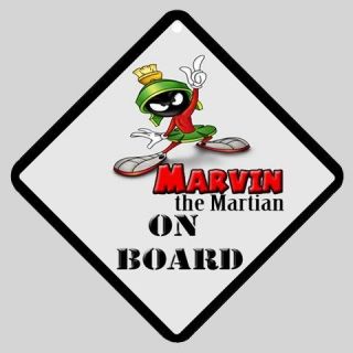 New* HOT MARVIN THE MARTIAN On Board Car Window Sign