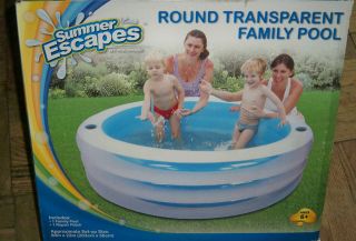 Summer Escapes Round Transparent Family Pool. Large 80x22 NIB