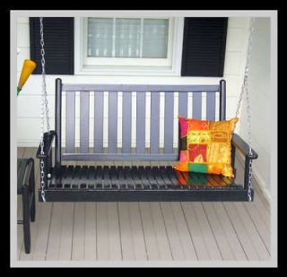 Porch Swing Vertical Back 4ft Wood 6 Color Free Painted