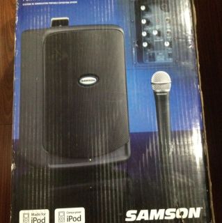   Portable PA Systemwith Wireless Handheld Microphone and iPod Dock