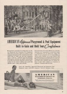 Vintage 1949, 50 AMERICAN PLAYGROUND EQUIPMENT Print Ads   Anderson 