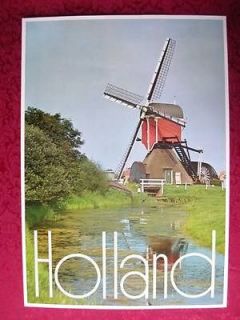 ORIGINAL 1960s HOLLAND TRAVEL POSTER VINTAGE NETHERLANDS WINDMILL 