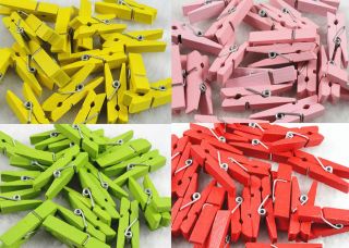   /10​0PCNew Wooden Clothespins Wood Clothes Pins Spring Clamp Style