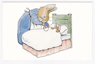 Postcard   Beatrix Potter   The Tale of Peter Rabbit   Ill in Bed 