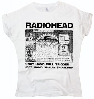 New Radiohead Shrug music rock indie Brit pop ladies woman white t 