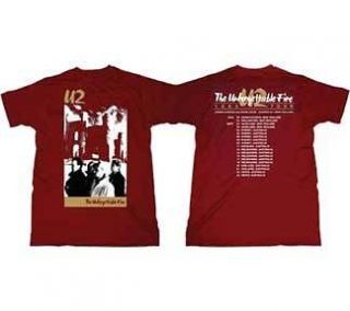 U2 Fire T Shirt U2CD20771 Sizes Small to XXL Double Extra Large