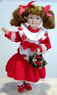 1994 AUTHENTIC COLLECTIBLE EDITION BRINNS PORCELAIN DOLL   CHRISTMAS 