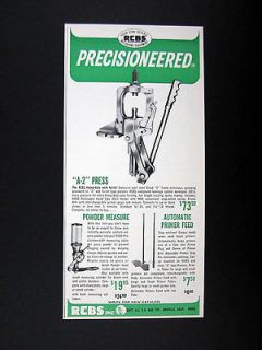 RCBS A 2 Press Powder Measure & Primer Feed Reloading Equipment 1966 